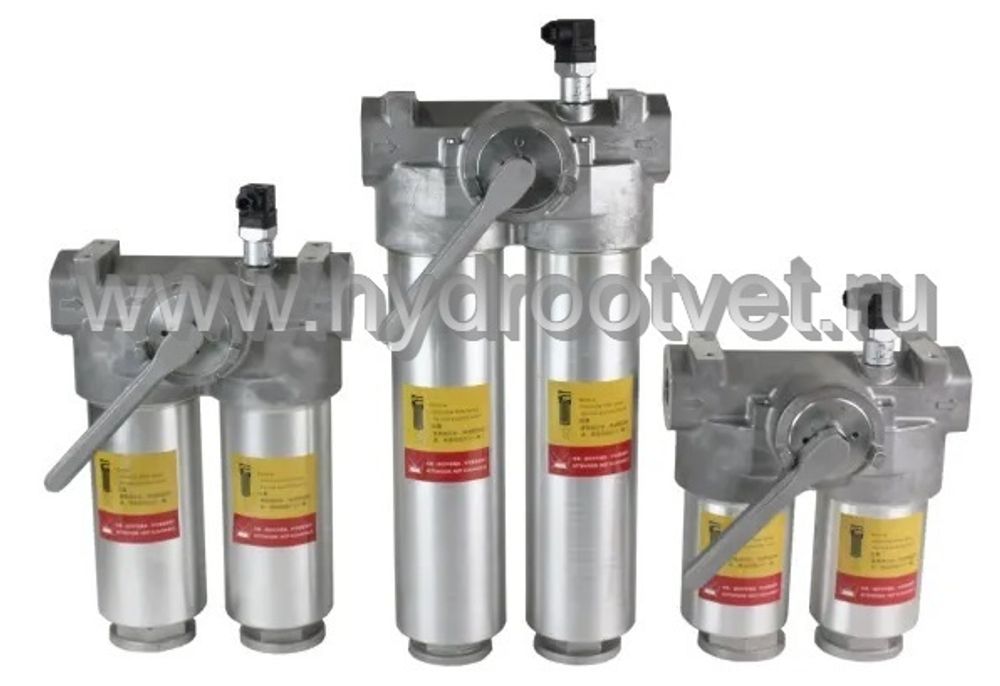 WKFLNDBN/HC250DDF10C1.X - Линейный фильтр гидравлический сдвоенный модели FLND тонкость фильтрации 10 мкм, типоразмер 250, вид присоединения: резьба G11/2, материал корпуса - алюминий, рабочее давление до 25 бар, электрический индикатор загрязнения