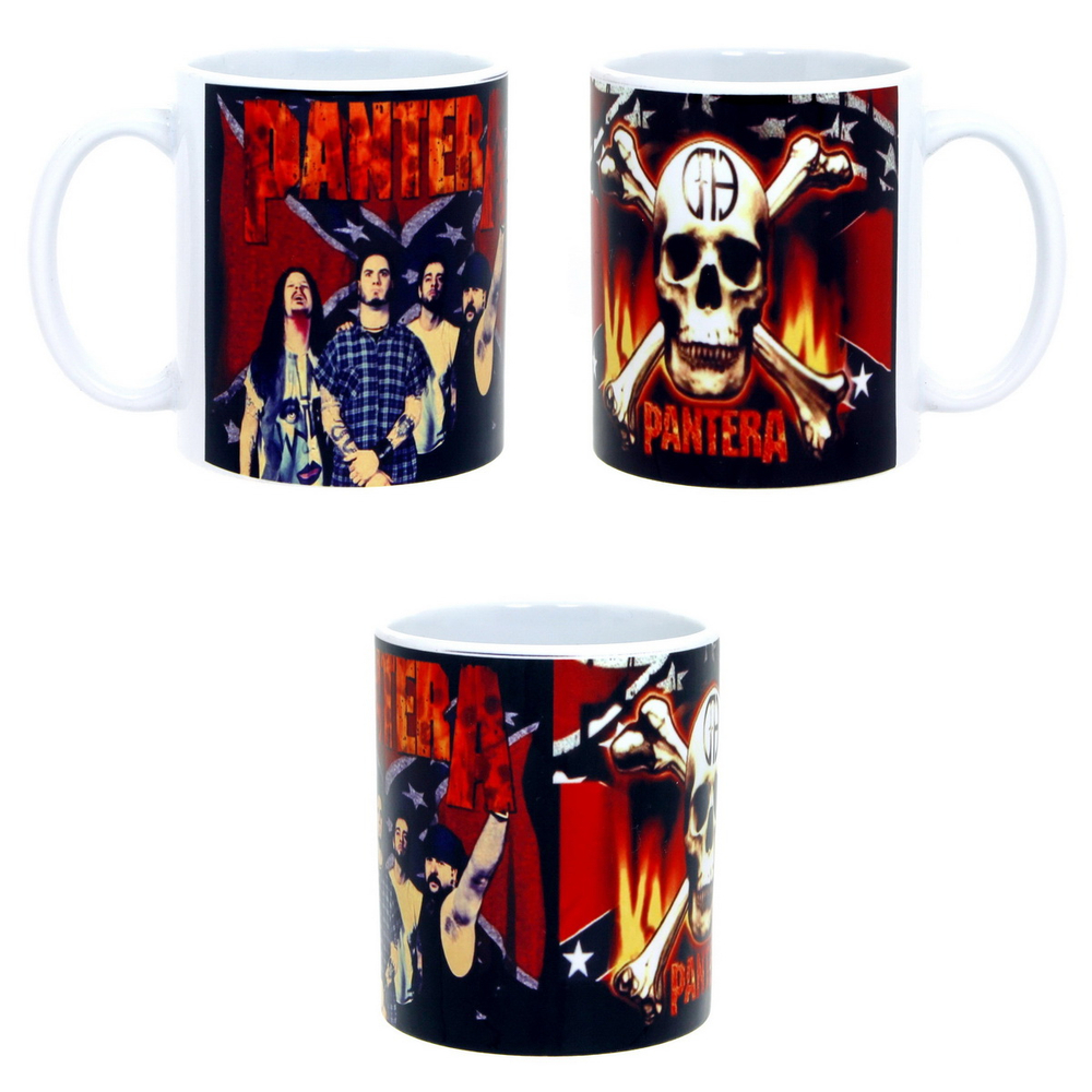 Кружка Pantera группа/череп на флаге конфедерации (737)