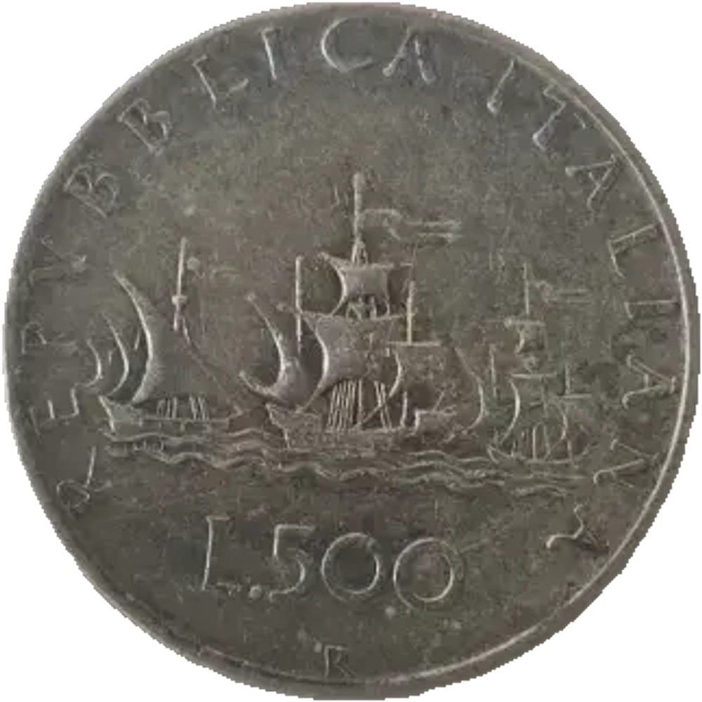 Italy, 500 Lire 1958 – Christopher Columbus & Renaissance Bust
