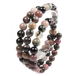 Браслет-пружина "Шарики" турмалин полихромный