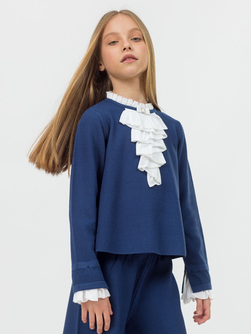 Джемпер для девочки в школу AT1007 сапфировый