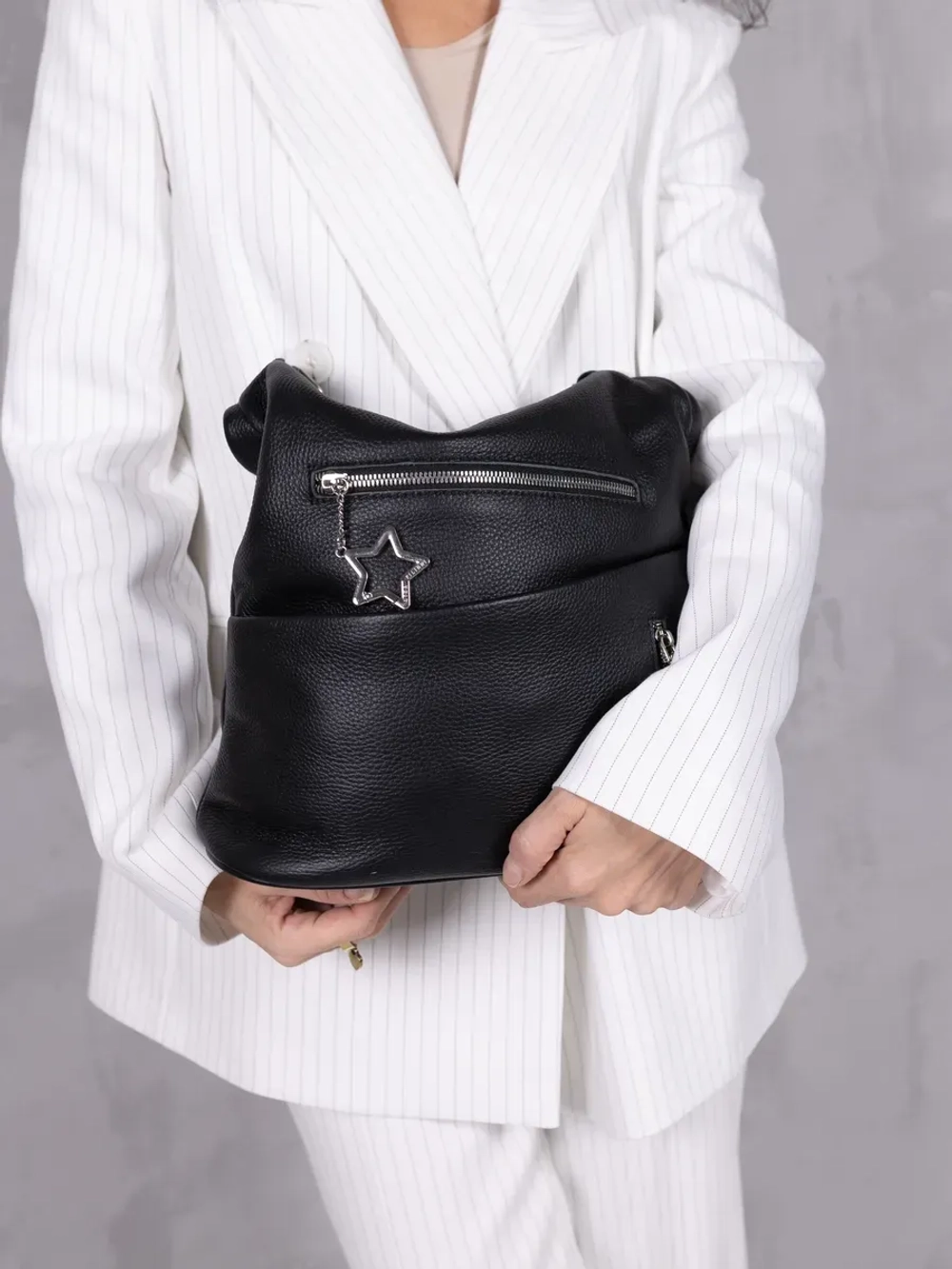 Сумка через плечо шоппер натуральная кожа