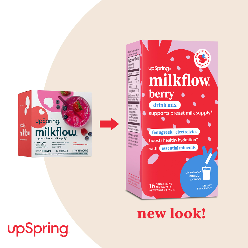 UpSpring, Milkflow®, смесь для приготовления напитка, со вкусом ягод, 16 порционных пакетиков по 10 г (0,35 унции)