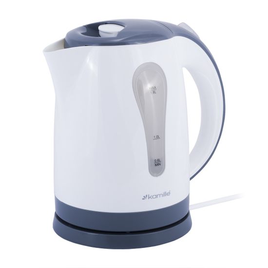 Чайник электрический 1,8 л. Kamille KM-1715A пластик белый с серым