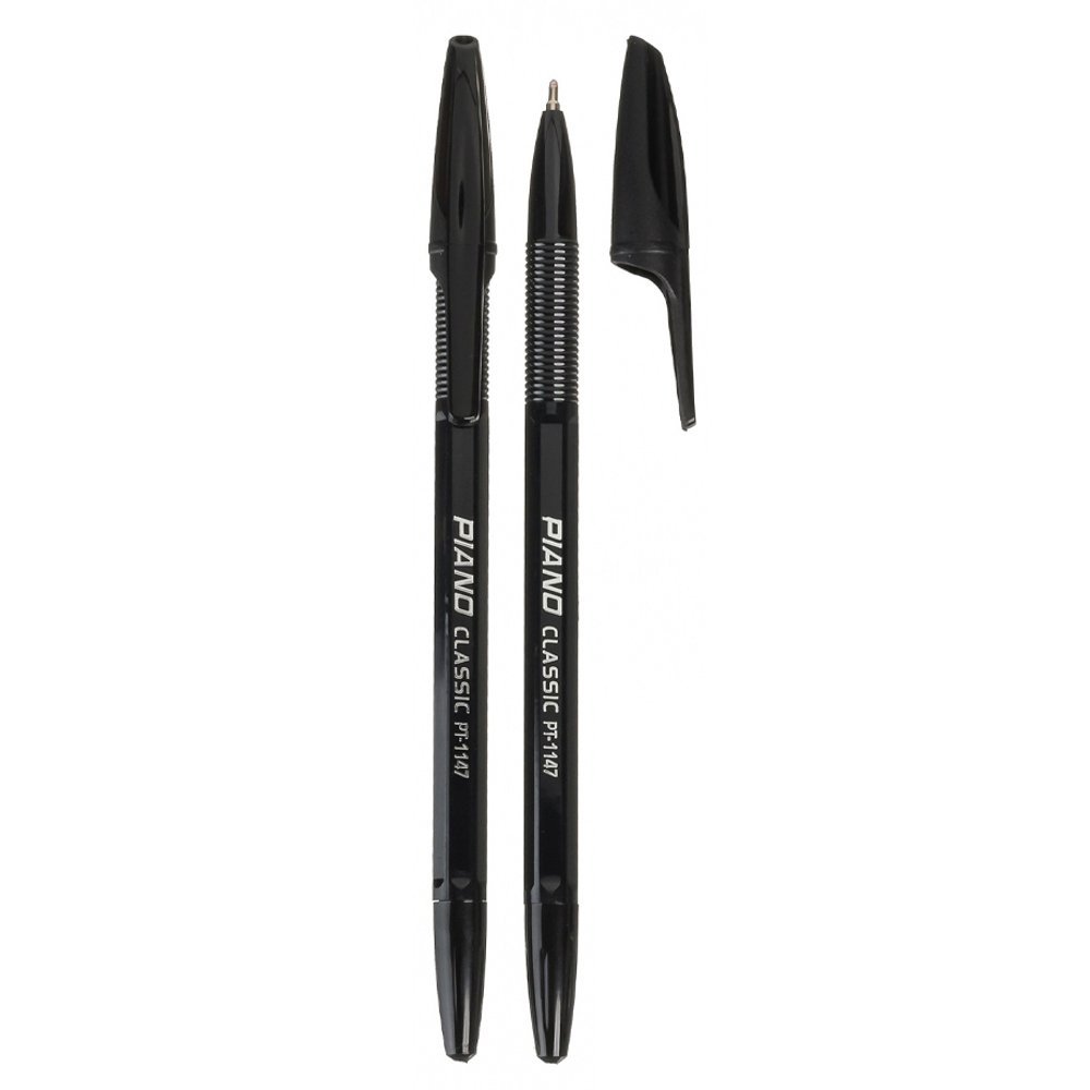 Ручка шариковая, масляная, Piano, чёрные чернила, серия "Classic", чёрный корпус, 50 шт