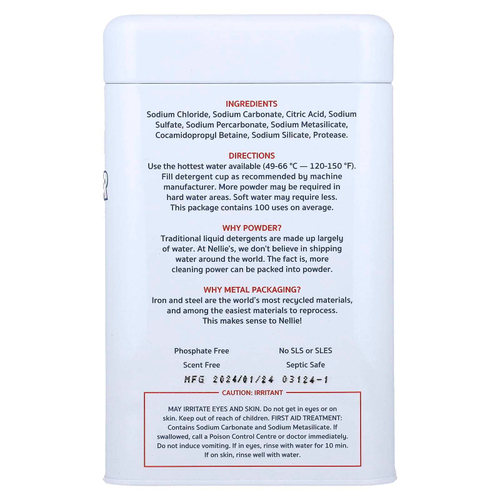 Nellie's, Порошок для посудомоечной машины Nellie's, 1,6 кг (3,5 фунта)