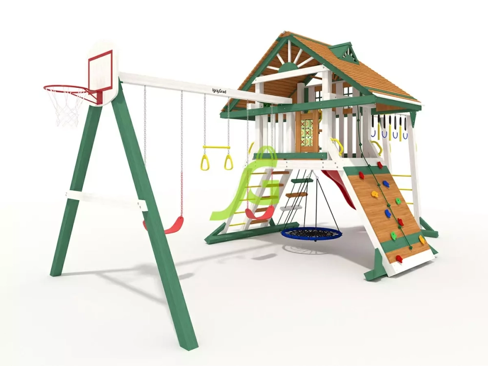 Деревянная игровая площадка премиум