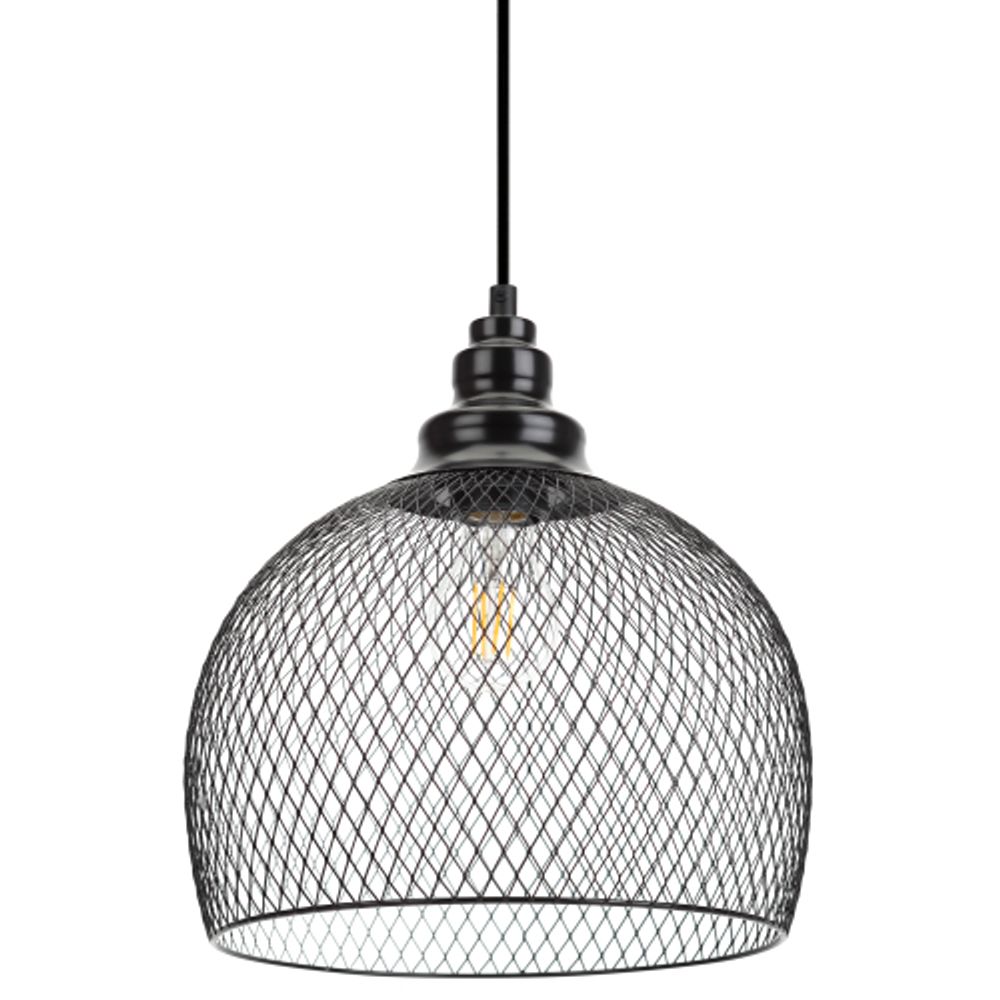 Светильник подвесной ЭРА PL7 BK под лампу E27 высота плафона 280мм подвеса 720мм черный | Подвесы в стиле LOFT