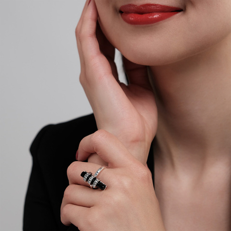 "Каскад" кольцо из коллекции "Black & White "от Jenavi