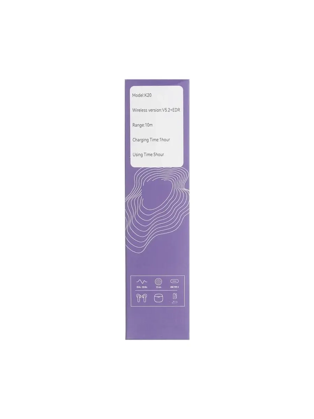 Наушники беспроводные K20, TWS, вкладыши, Bluetooth 5.0, 35/