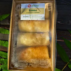 Блины с творогом и малиной / 400гр