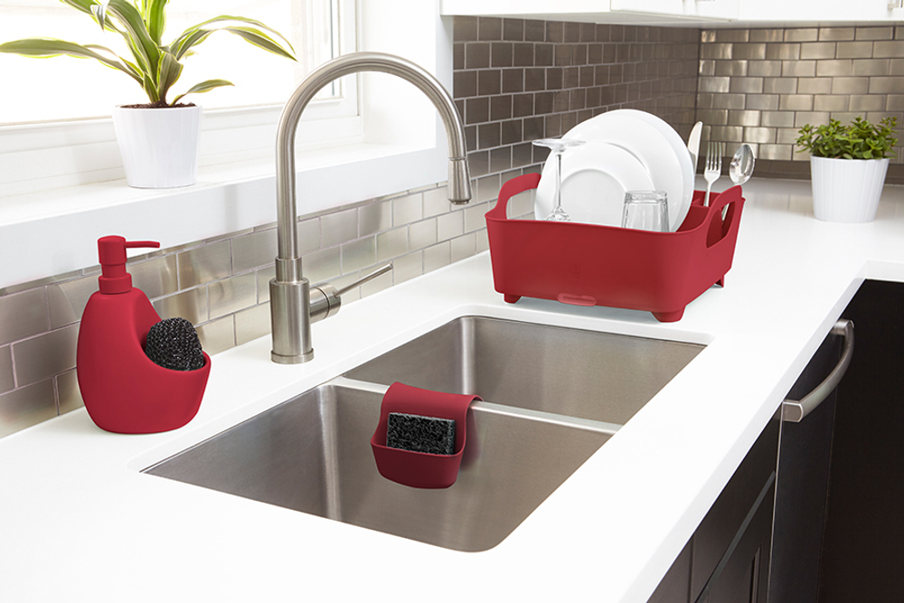 Сушилка для посуды tub красная