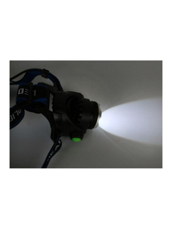 Фонарь аккумуляторный налобный E150 CREE 3Вт фокус 3 режима 220В пластик. черн. (бокс) Ultraflash 12188