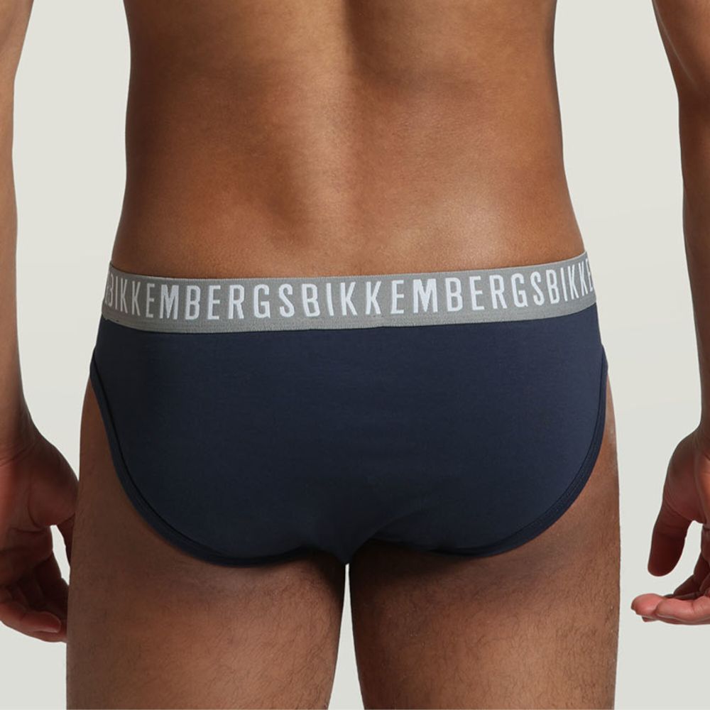Мужские трусы брифы синие набор 2 в 1 Bikkembergs CLASSIC BKK1USP02BI/2