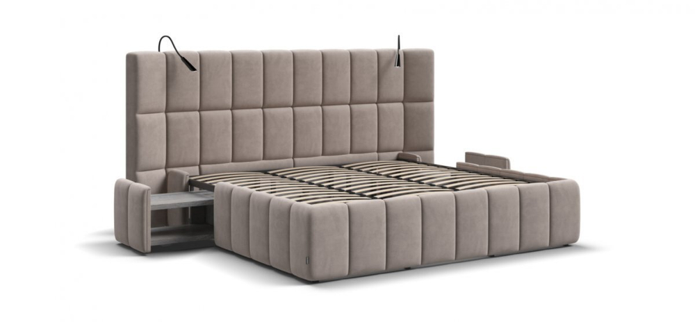 Кровать BOSS.XO велюр Monolit латте