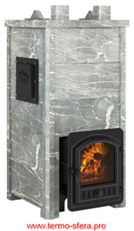 Печь Эверест "Легкий пар Профи" каменка «по-серому», Талькохлорит, S-50 мм