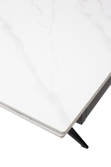Стол FORIO 160 MATT WHITE MARBLE SOLID CERAMIC / BLACK