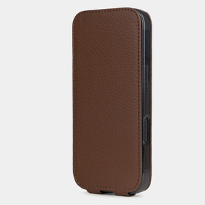 Кожаный чехол для iPhone 17 Pro, теленок цвета шоколад