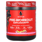 SIXSTAR, Pre-Workout Explosion 2.0, предтренировочный комплекс, розовый лимонад, 273 г (9,63 унции)