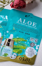 EKEL Маска тканевая увлажняющая для лица с Алоэ Ultra Hydrating Essence Mask Aloe