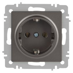 Розетка Intro Accent 6-202-09 2P+E Schuko 16А-250В IP20 СУ AL/CU титан | Intro