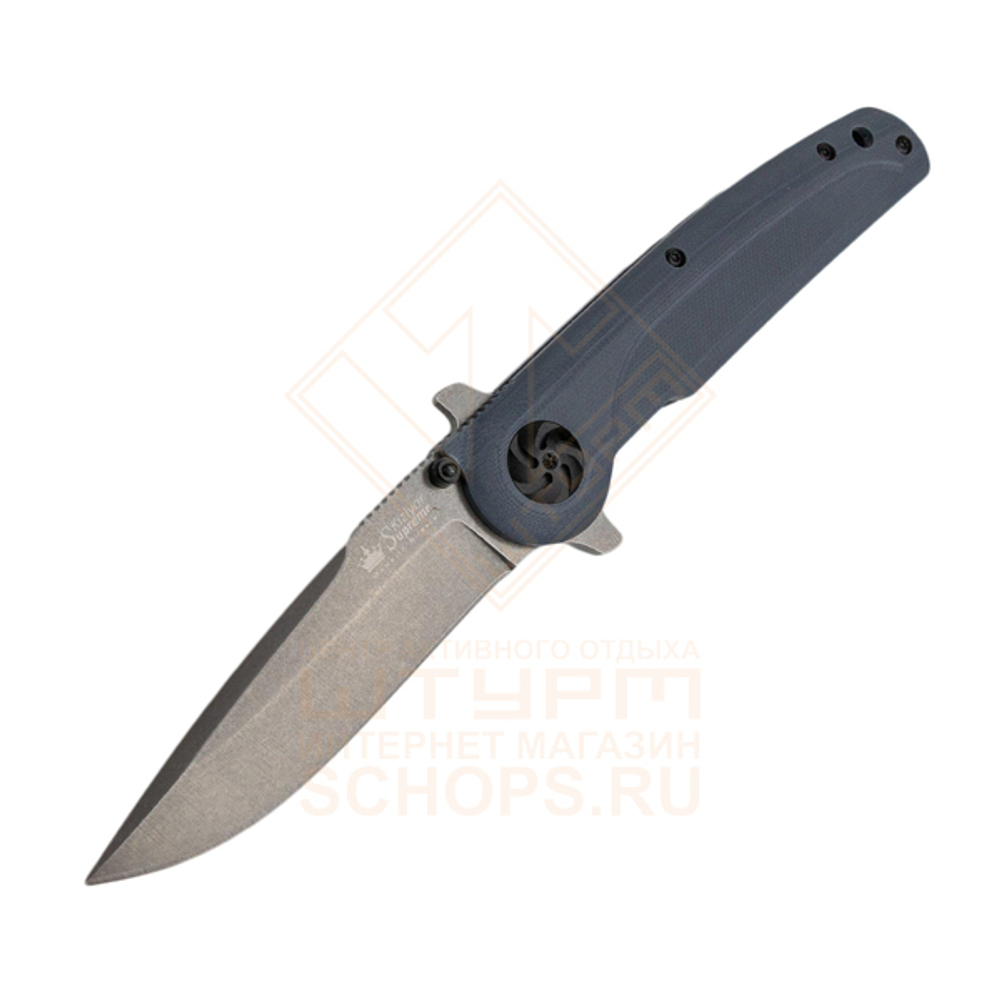 Нож складной Kizlyar Supreme Biker-X D2 G10, Gray/Stonewash