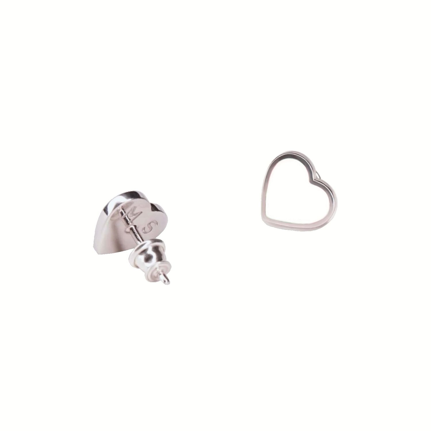 Серьги Silver White Heart Earrings