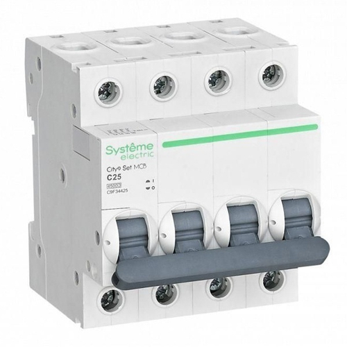 Автоматический выключатель City9 Set 25А С 4П 6кА Systeme Electric (автомат электрический) C9F36425