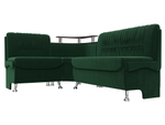 Диван кухонный угловой Сидней левый угол, Зеленый, Велюр, 126111L