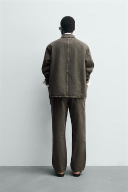 ZARA ДЖИНСЫ STRAIGHT FIT, ТЕМНЫЙ ХАКИ