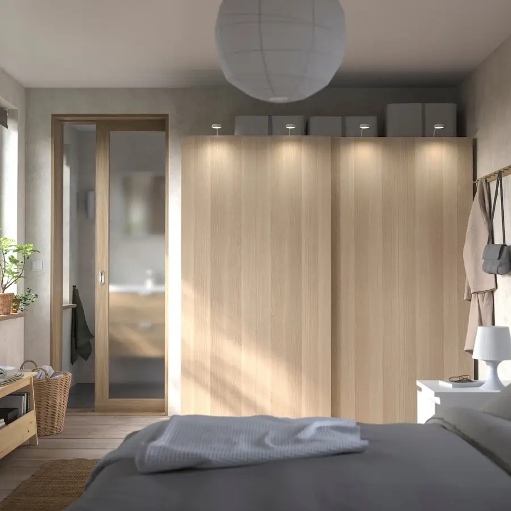 Шкаф - IKEA PAX/HASVIK/ПАКС/ХАСВИК ИКЕА, 66х200х201 см, светло-коричневый