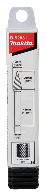 Насадка твердосплавная 10x20x6 для ПШМ, (сталь/нержавейка, стандарт. тип, SM) Makita B-52831