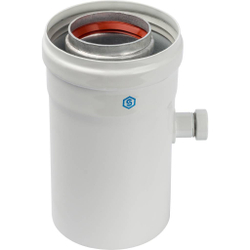 STOUT Элемент дымохода  конденсатосборник горизонт.  Ø60/100, п/м уплотнения в компл. с лого.