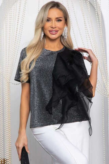 Блуза праздничная трикотажная Риана (серая) Б14617-5М LT Collection