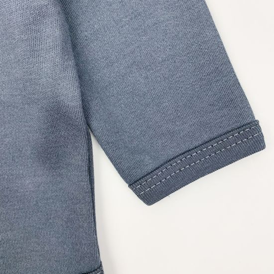 Боди хлопковое Basic Графит с длинным рукавом