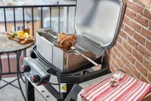 Вертел с двумя зажимами и электромотором для грилей Weber Pulse 1000 и 2000