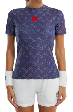 Женская теннисная футболка Hydrogen Tennis Balls All Over Tech T-Shirt - Blue