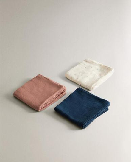 ZARA HOME МАЛЬНЬКИЕ ДЕТСКИЕ ПОЛОТЕНЦА (3 ШТ.), ЭКРЮ