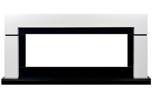 Каминокомплект Lindos 60 - Белый с черным с очагом Vision 60 LOG LED