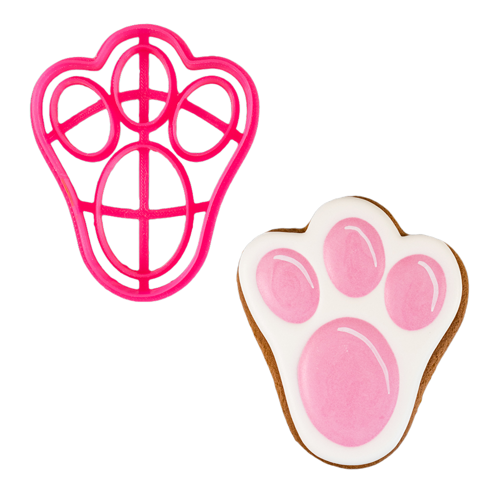 Вырубка для пряника с оттиском "Лапка кролика", пластик, 10,5см