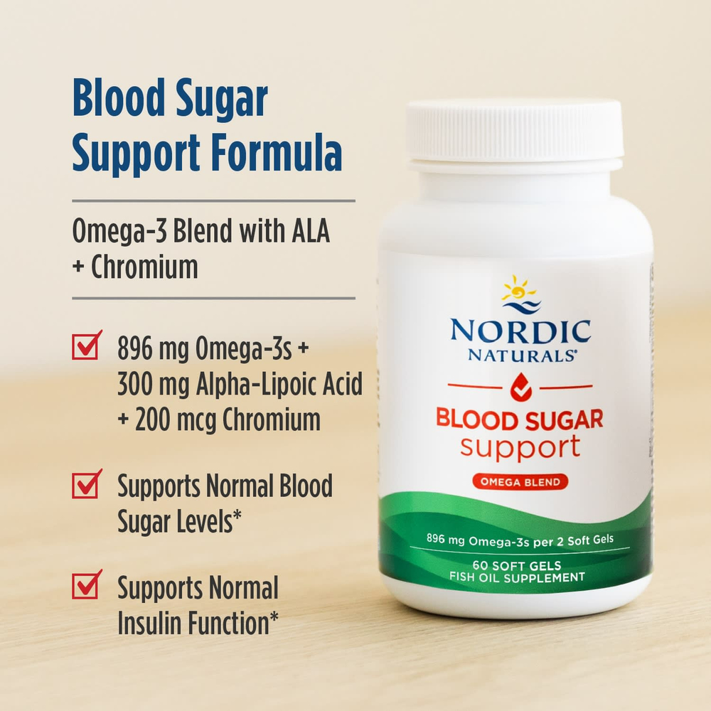 Nordic Naturals, добавка для поддержания уровня сахара в крови, омега-смесь, 60 капсул