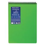 Блокнот А5, 80 л., спираль пластиковая, обложка пластик, клетка, BRAUBERG "Metropolis", ЗЕЛЕНЫЙ, 110977
