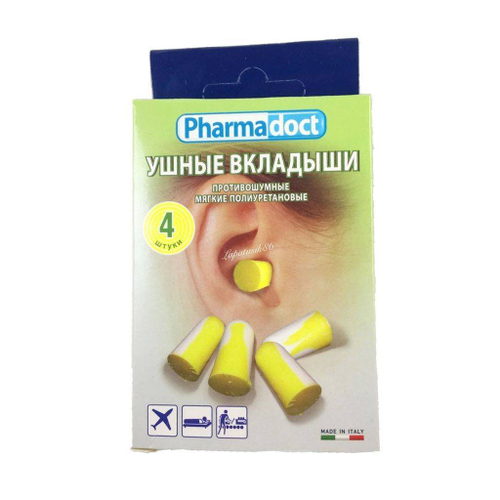 Вкладыши противошумные (беруши) Pharmdoct 4 шт