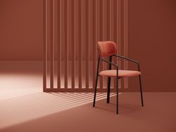 Стул Ror, Round, велюр, черный/темно-красный