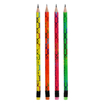 Карандаш простой, чернографитный, Basir, деревянный, с ластиком, цветной корпус, 144 шт