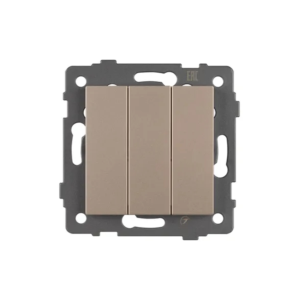 Механизм выключателя трехклавишный непроходной SWT-MK03-PL-GD-V (250V, 10A) (Arlight, -) 049899