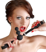 Глубокий кляп с тремя шариками Bad Kitty (Цвет: черный)