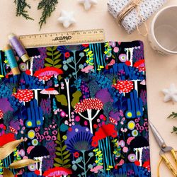 Ткань премиум дюспо неоновый лес