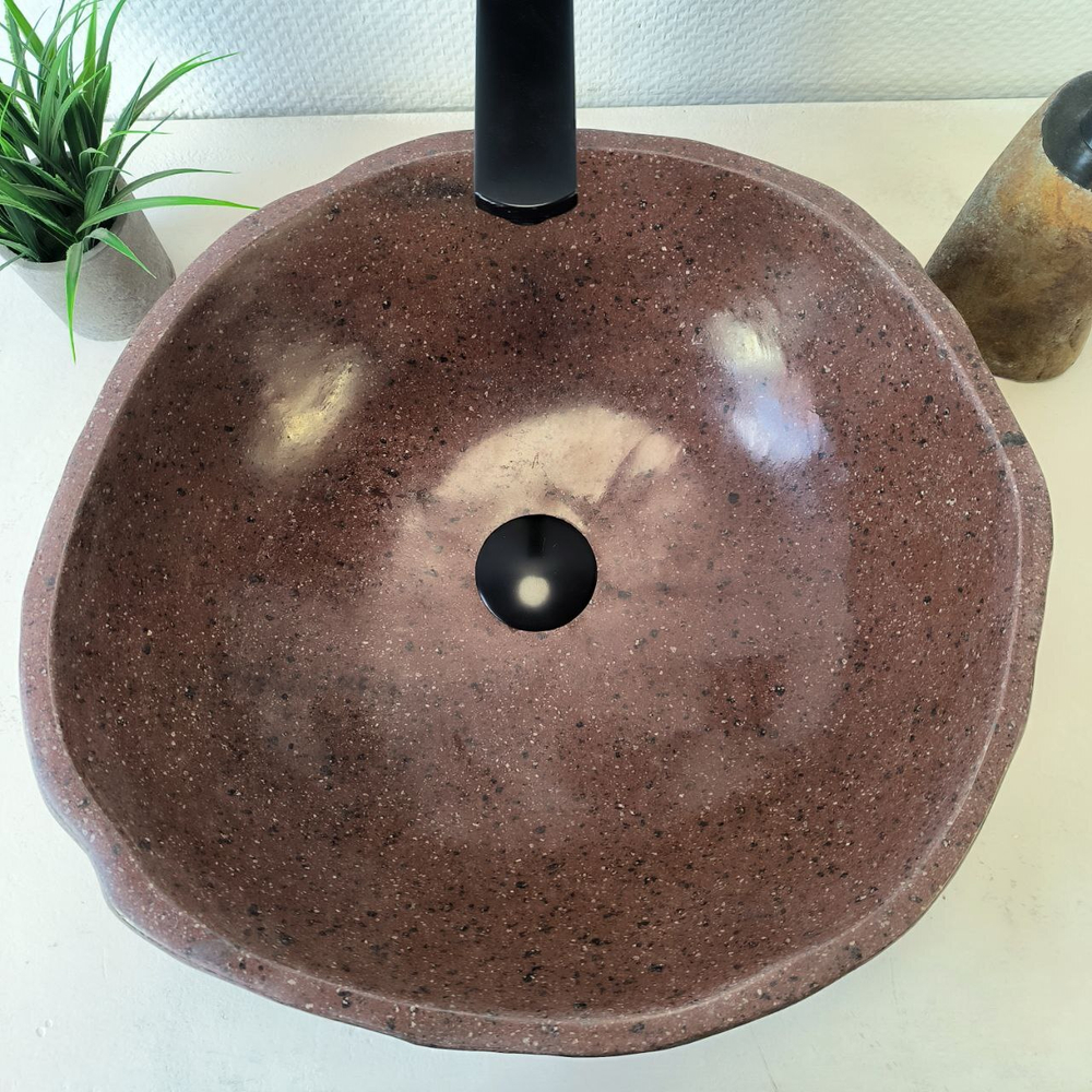 Раковина из речного камня RS-66034 44х42х15 из натурального камня