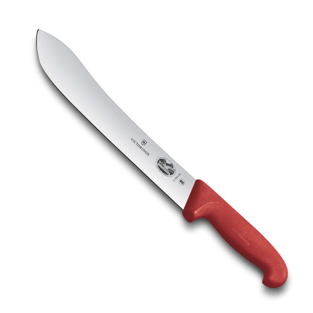 Нож Victorinox разделочный, лезвие 25 см прямое, красный
